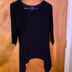 Rue 21 Flowy Black Blouse w. 3/4 Length Sleeves